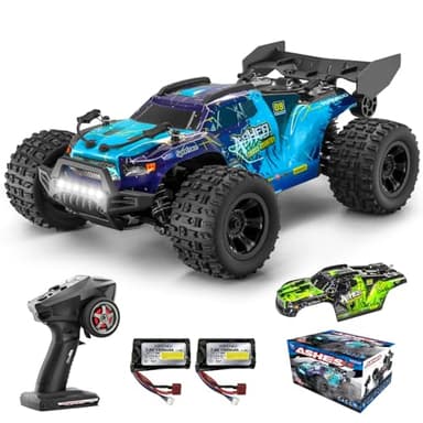 YONCHER 18101 Voiture Télécommandée Tout Terrain Adulte, 1:18 40KM/H RC Voiture, 2.4GHz 4WD Camion Telecommande, 4x4 RC Crawlers avec 2 Batteries 70min+ Temps de Jeu pour Enfants