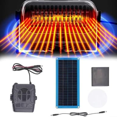 ZQDM Petit Chauffage Solaire, Chauffage Solaire, Chauffage Solaire Interieur,Chauffage Solaire pour Serre de Jardin, Chauffage à Panneau Solaire 30 W, Chauffage pour Animal Domestique, Réglable,Noir