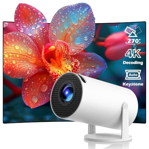 Projecteur Video 4K - Videoprojecteur Portable Android 11 WiFi 6 BT 5.0, Mini Projecteur 1080P FHD Correction Automatique du Trapèze Vertical 270° Rotation Supporté pour Téléphone/HDMI/USB/PS5