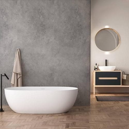 Panneau Mural SPC/PVC Décor effet Pierre Gris 90x260cm - 2,34M²