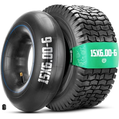 MOOVMOOV - Pneu 15x6.00-6 avec Chambre à Air Incluse (Tube Type) pour Tracteur Tondeuse Autoportée, Golf Cars, Autres - Adhérence, Durabilité, Compatible Jardin et Pelouse - Not for Highway Use
