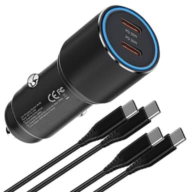 60W Chargeur Voiture et Câble pour Samusng A55 A56 5G/A36 5G/A26 5G A54 5G A25 A35 A53 A52 A52S A34 A33 A14 A13,Galaxy S25/S23 Plus/S23 Ultra/S20 FE,Z Fold 4 5 6/Z Flip Allume Cigare USB C Rapide