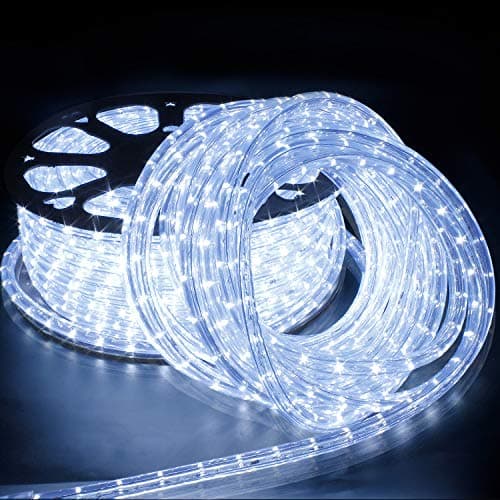 Forever Speed 50 Mètres LED Tube Lumière lumineux, LED Tubes lumineux Extérieur et Intérieure pour Jardin, Noël, Mariage, Fête,Salle de Séjour, LED Tuyau Bande IP65,Blanc froid
