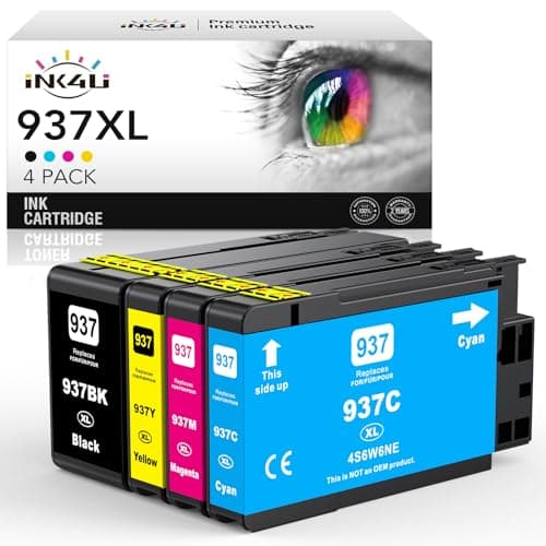 937XL Cartouches d'encre avec Puce pour HP 937XL 937 Cartouches compatibles pour HP officejet Pro 9730 9720 9720b 9120b 9130b 9117b 9110b