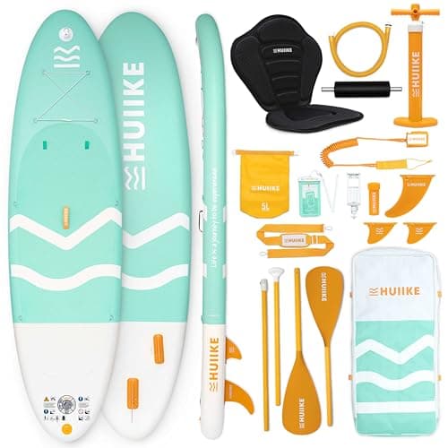 Paddle Gonflable Adulte Accessoires de Qualité - HUIIKE | Stand Up Paddle Gonflable 2 Personnes avec Pagaie en Aluminium | Planches de Stand Up avec Grande Stabilité et Résistance | Padel Planche Sup