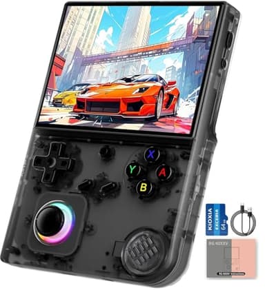 Whatsko RG40XXV Console de Jeux Portable,Console Rétro avec 64G TF Carte et 5500+ Jeux,Joysticks avec éclairage RGB Ecran IPS 4 Pouces,Support 5G WiFi Bluetooth 4.2 et HDMI TV-Ausgang(Noir)