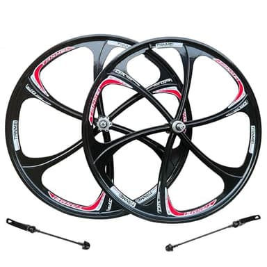 VTT Paire Roues Vélo 26" Alliage Magnésium Jantes Double Paroi Roue Vélo Hub Cartes Roulement Étanche Frein Disque 8-10 Vitesses