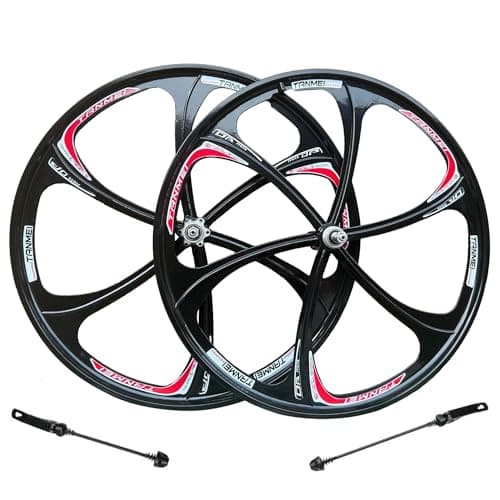 VTT Paire Roues Vélo 26" Alliage Magnésium Jantes Double Paroi Roue Vélo Hub Cartes Roulement Étanche Frein Disque 8-10 Vitesses