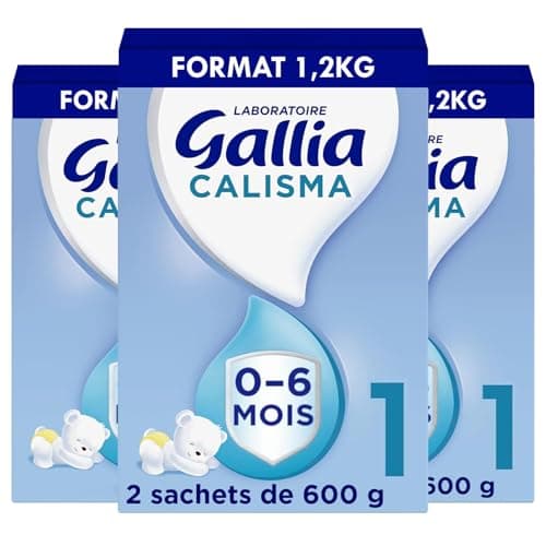 Laboratoire Gallia - Calisma 1er âge - Lait en Poudre pour Bébé - Lait Bébé de 0 à 6 Mois - Sans Huile de Palme - Dès La Naissance - Lot de 3x1,2kg