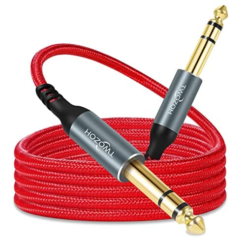 Twozoh Cable Jack 6.35, Cable Jack Guitare Électrique 6.35mm TRS Audio Stéréo 0,5M (Profesional/Hifi)