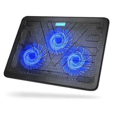TeckNet Refroidisseurs PC Portable Ordinateur de 12 à 17 Pouces Silencieux Support Ventilé pour Ordinateur Portable avec 2 Ports USB, 3 Ventilateurs de 118mm, Alimenté Via USB