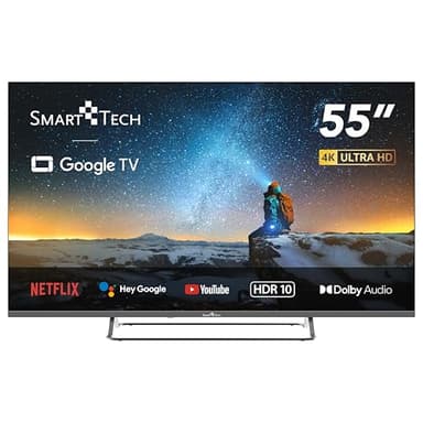 SMART TECH TV 4K UHD 55" (139 cm) 55UG02V, Smart TV Google TV, HDMI, USB, HEVC, Dolby Audio, HDR 10, CHROMESCAST, Google Assistant