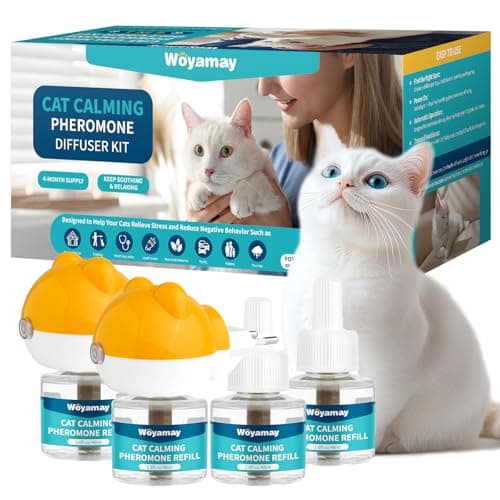 6 in 1 Phéromones Chat Anti Stress Chat - Kit Diffuseur Phéromones Chat Avec 4 Recharges De 48ml, Phéromones Pour Chat Pour Réduire L'Anxiété Et Le Stress, Calmant Pour Chat Efficace Jusqu'à 120 Jour