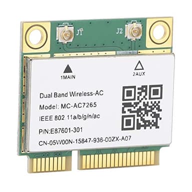 Tbest Carte WiFi 6 pour Pc Portable, Pcie WiFi 6,Carte WiFi Pc Portable, Pcie WiFi 6,Carte WiFi pour Notebook,802.11A B G N Ael Carte Réseau Pcie Gigabit Double Bande pour etooth 4.2 il WiFi Mcac7265
