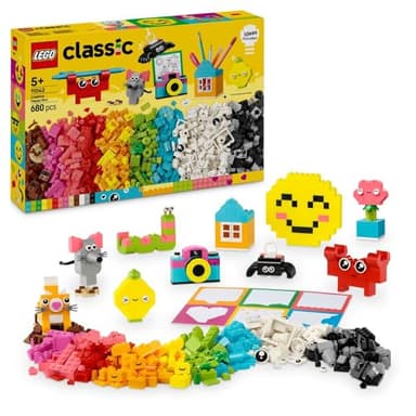 LEGO Classic La boîte créative du Bonheur - Assortiment de Briques colorées parfaites pour Le Jeu de rôle - Set de Construction pour Filles et garçons dès 5 Ans 11042