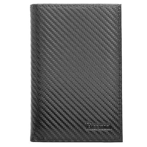 Charmoni - Grande Portefeuille - Classique - Homme - Porte Carte, Papier Voiture, Porte Monnaie - complète - Cuir synthétique (Noir 103T (11x15 cm))