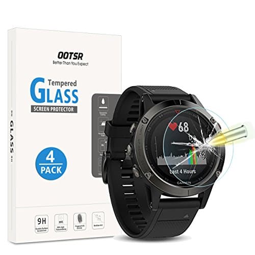 OOTSR [Lot de 4 Verre Trempé Protection d'écran Compatible pour Garmin Fenix 5, Films de Protection Écran compatible pour Garmin Fenix 5 [Ne Convient Pas aux Autres Smartwatch Fenix série 5]