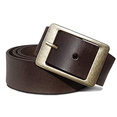 ROYALZ Ceinture en cuir vintage pour femme pour jeans pantalon de costume ceintur 4 mm d'épaisseur plein 38 mm ceintures, Couleur:Marron Foncé, taille:Tour de taille 115 cm = longueur totale 130 cm
