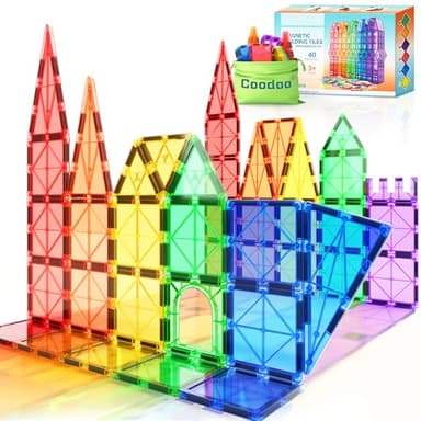 Tuiles magnétiques Jouets pour Enfants Jouets magnétiques pour Tout-Petits Blocs magnétiques Jouets de Construction Jouets Montessori d'apprentissage