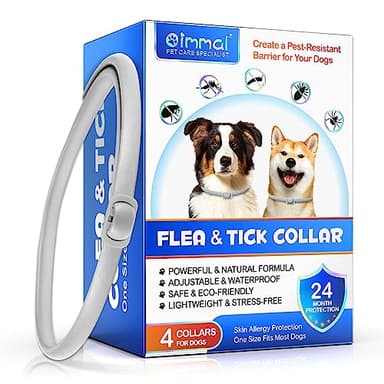 Collier Anti Puces pour Chien, Collier RéGlable pour Chien, ImperméAble, Protection Efficace Pendant 24 Mois, pour Les Petits, Moyens et Grands Chiens