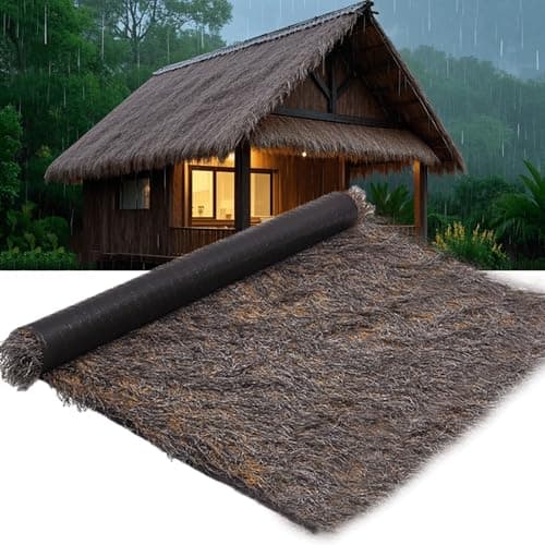 Toit De Paille,Rouleau De Chaume Artificiel Ignifuge,Toit Chaume Synthetique Imperméable Et Facile à Installer,Pour Abri De Jardin,Toiture,Piscine Ou Décoration De Jardin(Size:0.5*1m(1.6*3.2ft))