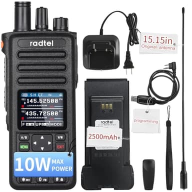 Radtel RT-730 10W Ham Radio Air Band Walkie Talkie, Full Band 199CH HT, Rechargeable Long-Range Handheld Two-Way Radio with USB-C Battery, NOAA, FM, & AM Frequency Capabilities (en Anglais)