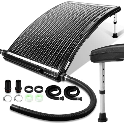 Fiqops Chauffage Solaire de Piscine - Panneau Solaire - 113 x 69 x 35 cm - Chauffage Solaire 10 000 l/h - Raccordement 32-40 mm - Extensible - Système Solaire pour Eau Chaude, Douche de Jardin