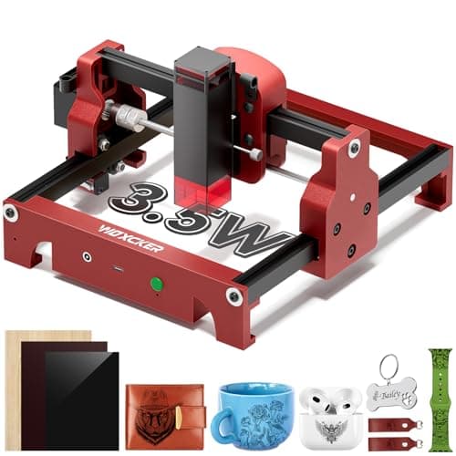 Woxcker S1 Mini machine de gravure laser portable 3,5 W 130 mm x 130 mm précision 0.05mm pour bricolage, bois, papier, feuille, acrylique, cuir, etc.