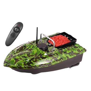 Froulaland Bateau Télécommandé Amorceur 500M Bateau Amorceur sans Fil Leurre De Pêche Auto Cruise d'appât Camouflage avec Batteries De Grande Capacité Pêche sans Fil pour Piscines Et Lacs