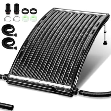 Ansobea Chauffage Solaire pour Piscine - 113 x 69 x 35 cm - Chauffage Solaire pour Eau Chaude - Douche de Jardin et Piscine