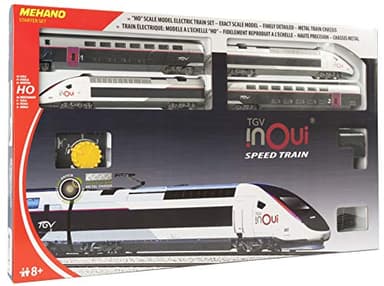 MEHANO - T871 - Coffret de train électrique TGV Inoui, Blanc, Gris, Violet, Noir