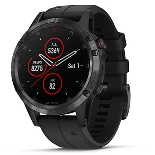 Garmin Fenix 5 Plus, Sapphire, Black W/Blk Band, Montre GPS, EMEA