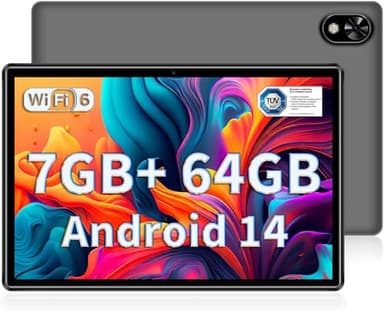 DOOGEE U9 Tablette Android 14 avec 5G WiFi 6, 7GB+64GB (TF 1TB) 10.1 Pouces Tablette Tactile 5060mAh/1280x800/5MP+2MP/BT5.0/Widevine L1, Gris