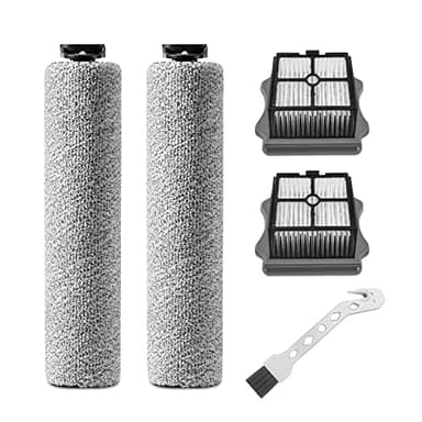 Fixbetter Rouleau Brosse de Rechange pour Tineco iFloor 3/iFloor 3 Breeze Plus/Floor ONE S3 aspirateur sec et humide sans fil, 2 rouleaux de brosse + 2 filtres + 1 brosse de nettoyage