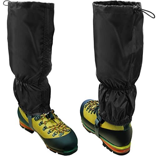 CampTeck U6843 Guêtres Imperméables Polyester (Taille Unique) Randonnée, Marche, Orientation, Alpinisme, Escalade, Chasse, Neige ou Aventure en Plein air - 1 Paire - Noir