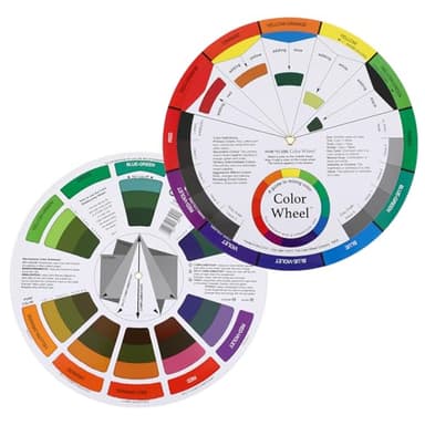 AOZUO Cercle Chromatique,Cercle Chromatique,Roue des Emotions Nuancier Ral Peinture Roue De Couleur Assortie Guide De Mélange des Couleurs Artist's Color Wheel Aquarelle Roue des Mélange Rotative