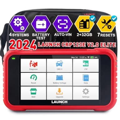 Launch Valise Diagnostic Auto Launch CRP123E V2.0 Diagnostic Voiture 4 Système Moteur ABS SRS at Diagnostic Voiture 7 Réinitialisations Huile EPB SAS BMS accélérateur DPF Réinitialisation Purge ABS