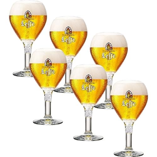 Leffe Lot de 6 verres à bières transparents 330 ml + 6 sous bock offert