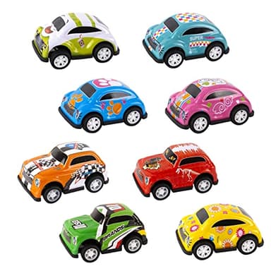 AWAVM Voiture Friction, 8 Pièces Petites Voitures Jouets Voiture Miniatures Coffret Voiture Jouet pour Enfants Filles Garçons 2 3 4 Ans et Plus