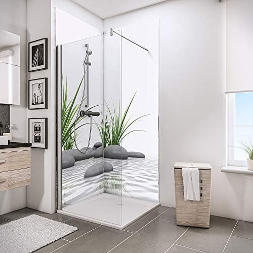 Schulte pack lot de 2 panneaux muraux 90 x 210 cm, revêtement décoratif douche, 3 mm, motif pierres zen et herbes, DécoDesign PHOTO D1900922-F 634