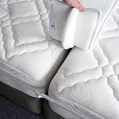 FeelAtHome Pont de Lit de 20 cm - Connecteur de Matelas pour Faire des Lits Jumeaux dans King - Cale Matelas avec Sangle Matela pour Les Invités Séjour