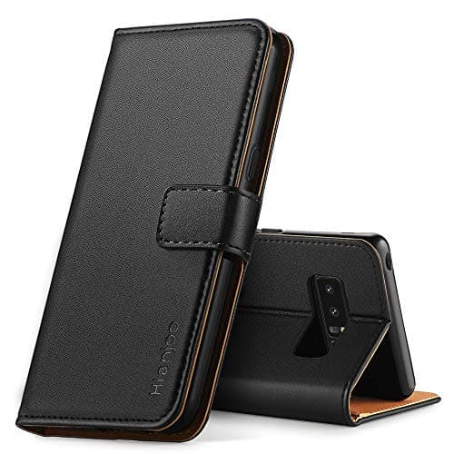 Hianjoo Coque Compatible pour Samsung Galaxy Note 8, Housse en Cuir avec Magnetique Premium Flip Case Portefeuille Etui Compatible pour Samsung Galaxy Note 8, Noir