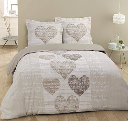 Vision - Alice - Parure de lit - Set de Housse de Couette 240 x 220cm avec 2 taies d'oreiller pour lit 2 Personnes - 100% Coton