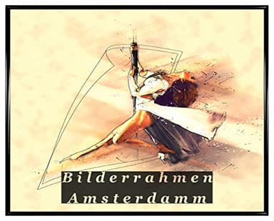 Homedecoration Cadre photo Amsterdam noir brillant 33 x 98 cm Cadre en plastique avec verre synthétique 1 mm incassable transparent