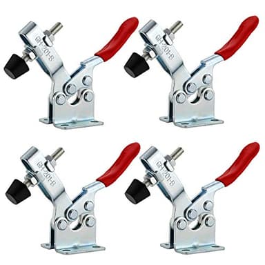 EXLECO 4Pcs Sauterelle de Serrage Pince à Bascule Horizontale GH-201-B Serre Joint Desserrage Rapide Capacité 90KG 198lbs Pince a Levier Horizontal Déblocage Rapide Serre Joint Sauterelle