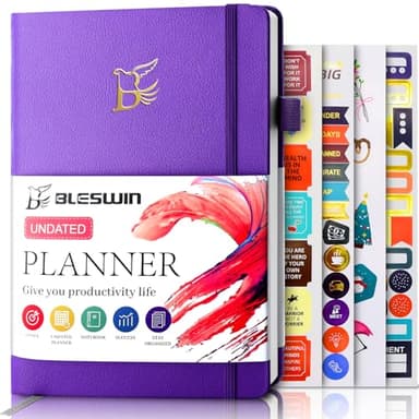 Agenda A5 Hebdomadaire Et Mensuel Pour Augmenter La Productivité, La Gestion Du Temps Et La Définition Des Objectifs, Agenda Pour Les Hommes Et Les Femmes (Violet)