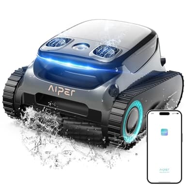 AIPER Scuba S1 Pro Robot Piscine Puissant sans Fil, 180 Mins Autonomie, Aspirateur Piscine Fond et Parois, Nettoyage Horizontal de la Ligne d'eau, Capacité 5L, Idéal pour Les Piscines Enterrées 200㎡