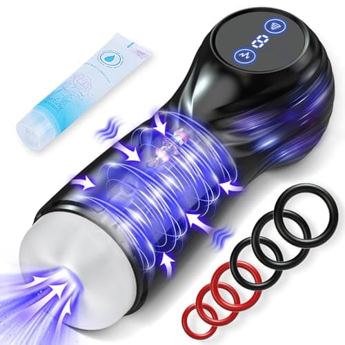 Masturbateurs Masculins Sex Toýs Homme - Masturbateur Homme avec 7 Succion & Vibration & Échappement,Masturbâteur Homme Mains Llibres avec Écran LCD & 3D Vaginette Ultra Réaliste, Sex Toys Couple.