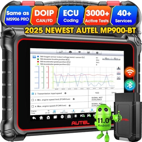 Autel MaxiPRO MP900BT Valise Diagnostic Auto: 2025 MP900-BT V2.0 ECU Codage Bidirectionnel Outil, Mise à MP900E MP900E KIT MP808S MP808BT DS808 MS906BT, DoIP/CANFD, Analyse VIN/Licence, 40+ Services