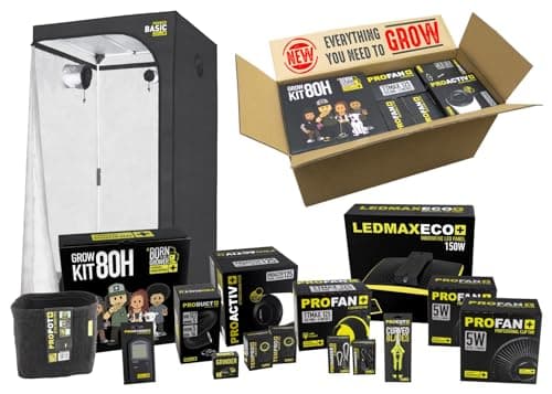 GARDEN HIGHPRO GROWKIT 80H | Kit Complet pour Culture intérieure | Tente de Culture | Extracteur 125mm | Filtre à Charbon | Ventilateur 5W | Combiné | Ciseaux